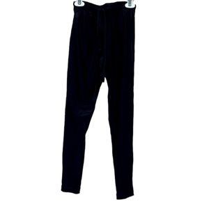 🌞 Black shiny athletic pants draw string elastic waist Made in USA S